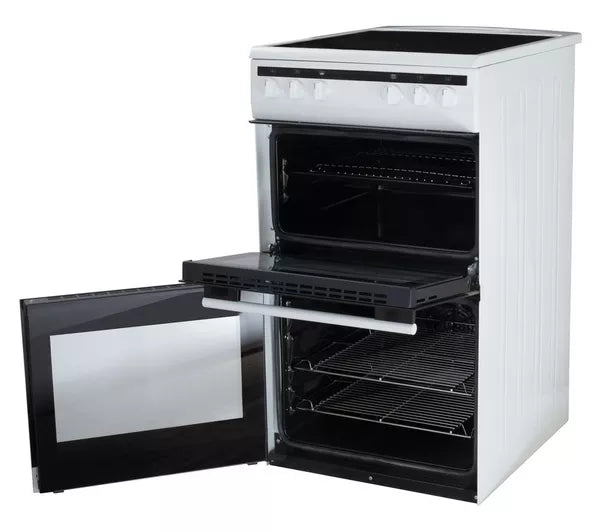 Amica AFC5100WH 50cm freestanding electric twin cavity with ceramic hob