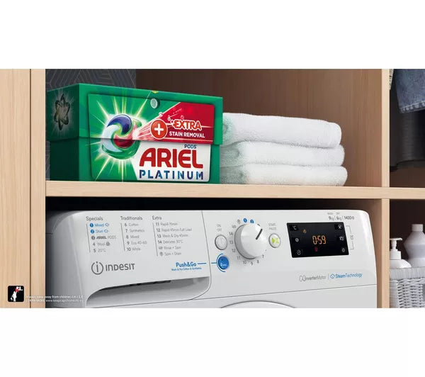 Indesit Freestanding Washer Dryer 9kg/6kg 1400 RPM - BDE 96436 WV UK