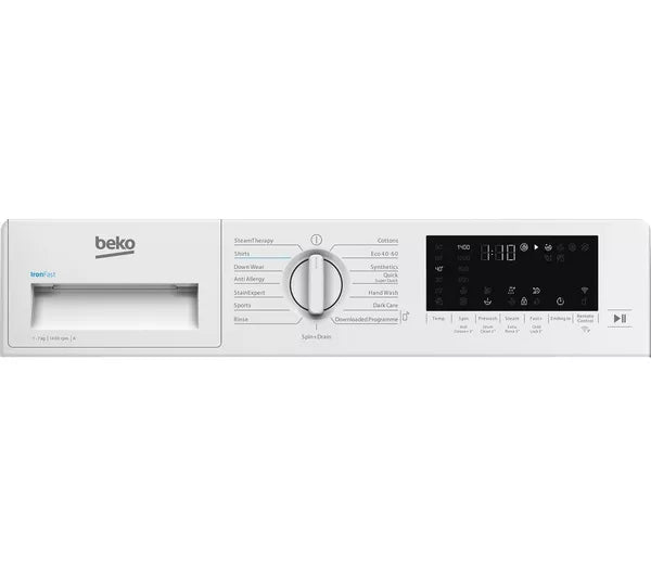 Beko WTIK74122 Integrated 7kg WiFi Connected Washing Machine with 1400 rpm - White