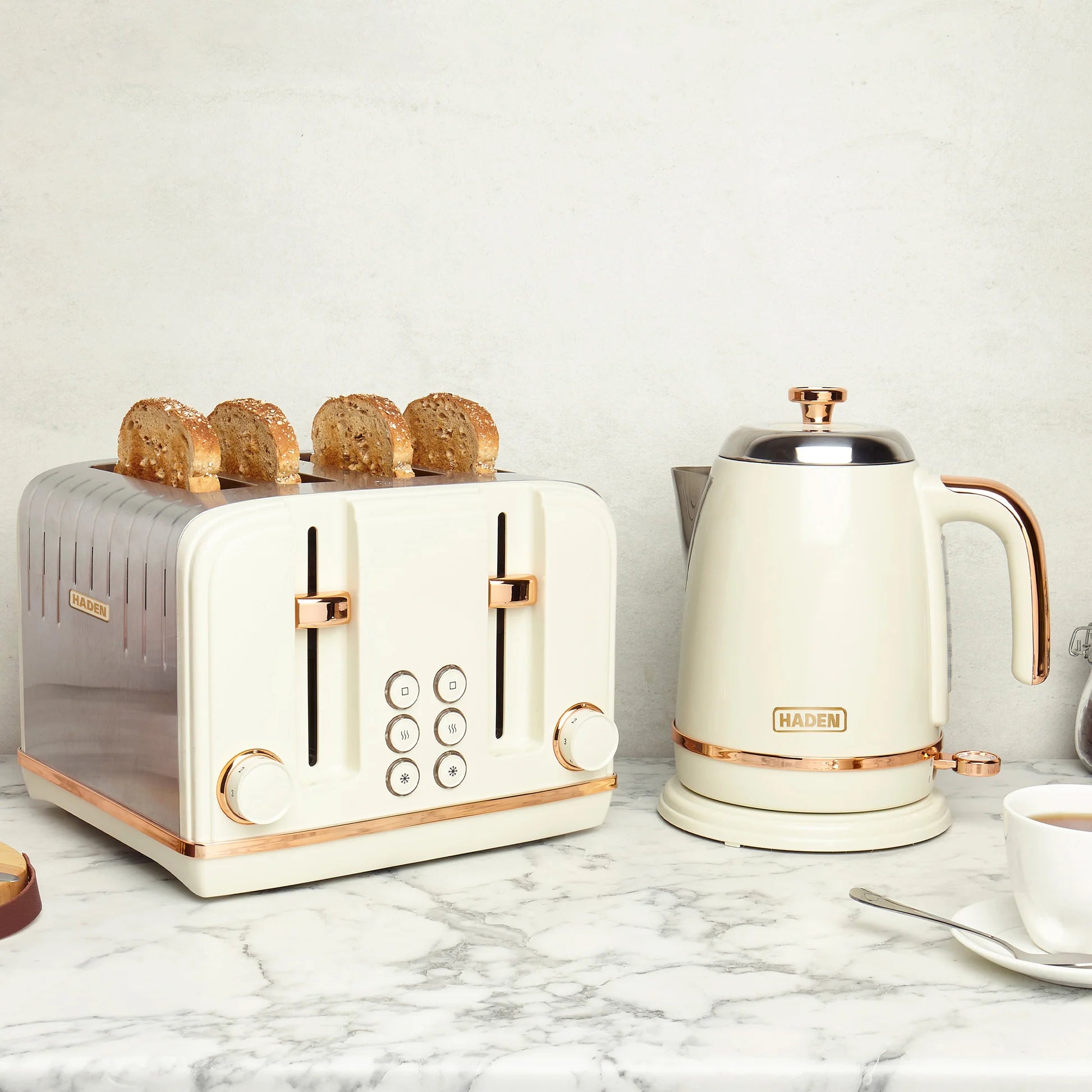 Haden Salcombe Cream and Copper 4 Slice Toaster