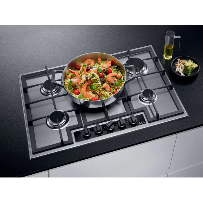 AEG HGB75420YM 75cm Gas Hob - Stainless Steel