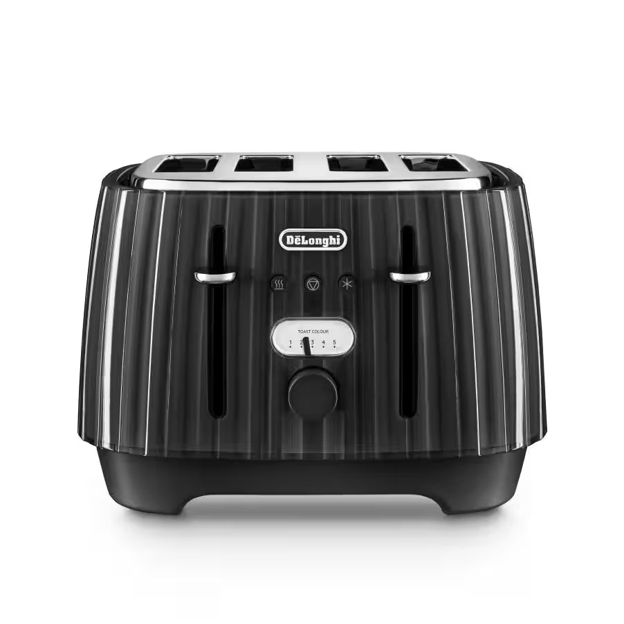 De'Longhi CTD4003.BK Ballerina 4 Slice Toaster Defrost Function 1800w Black
