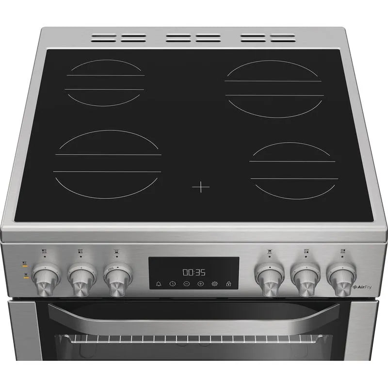HOTPOINT Multiflow HDE6VDCX 60 cm Electric Ceramic Cooker - Stainless Steel