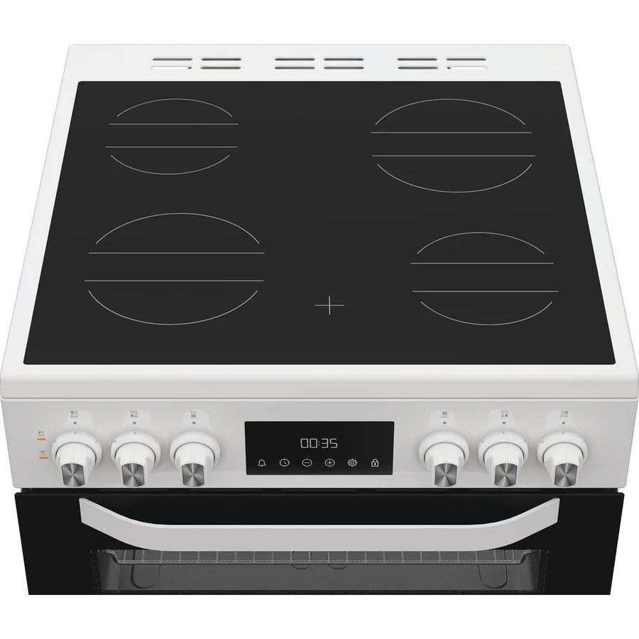 HOTPOINT Multiflow HTE6VDCW 60 cm Electric Ceramic Cooker - White