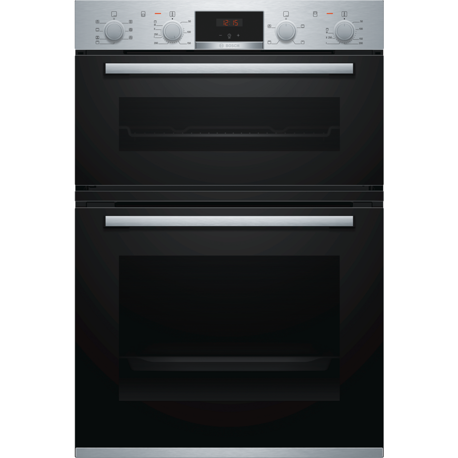 Bosch MBS533BS0B 59.4cm Built In Electric Double Oven with 3D Hot Air - Stainless Steel