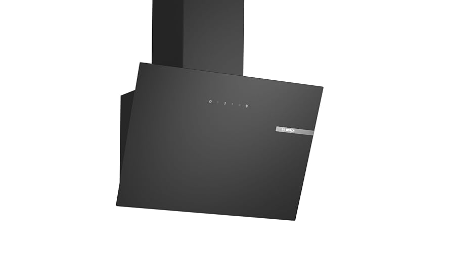 Bosch Series 2 Wall-mounted cooker hood 60 cm clear glass black printed, Black