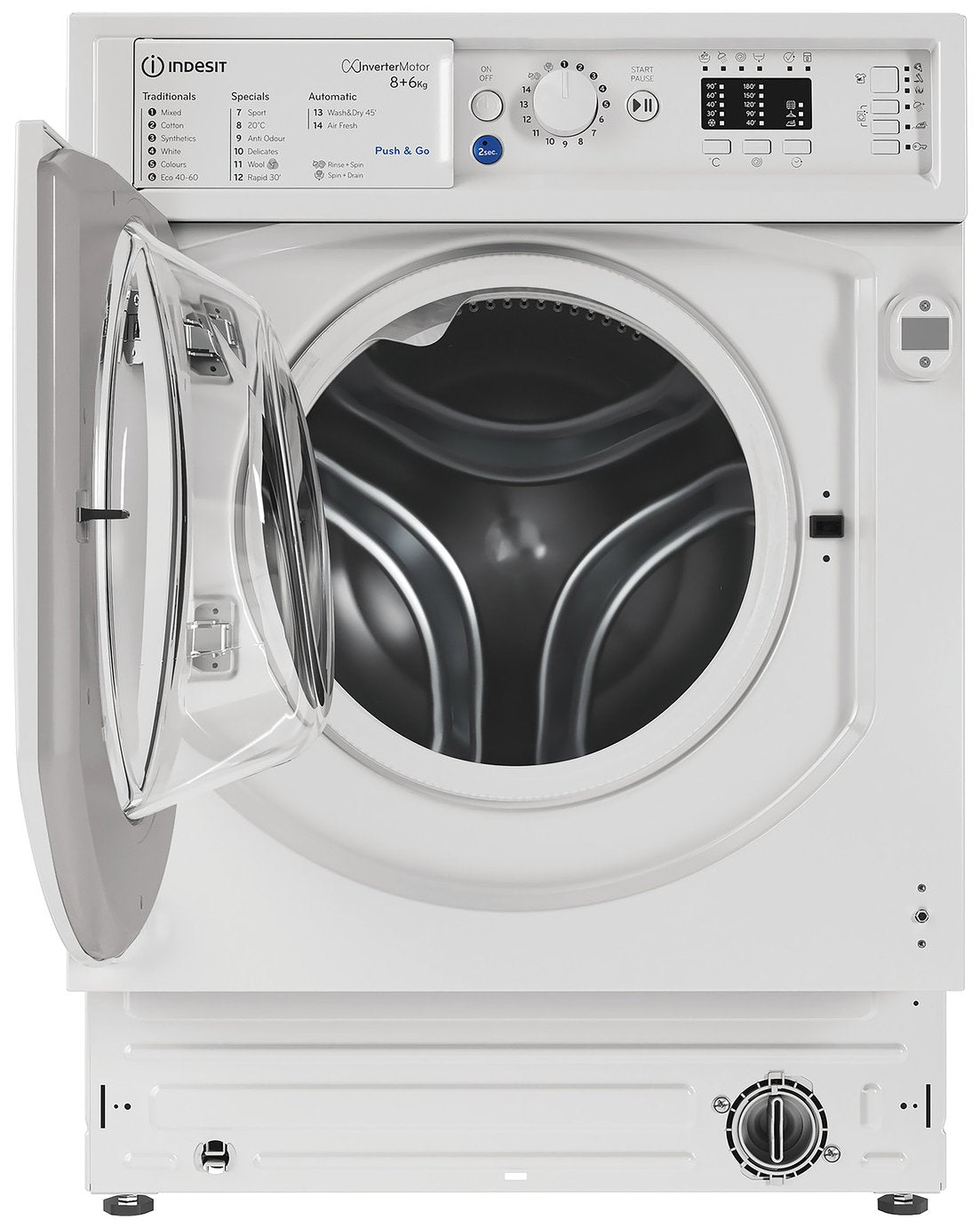 Indesit BIWDIL861485 8kg/6kg 1400 Spin Integrated Washer Dryer - White