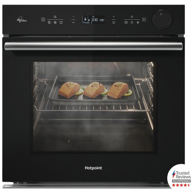 Hotpoint Class 4 Multiflow Air Fry Electric Single Oven with Steam - Black - Catalytic - A+ Rated - SI4S 854 C BL