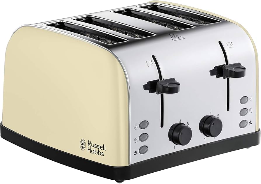 Russell hobbs stainless and cream 4 slice toaster