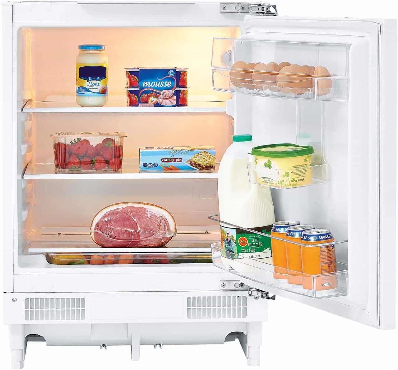 Fridgemaster MBUL60133M 133L Built In Integrated Larder Fridge - White Finish