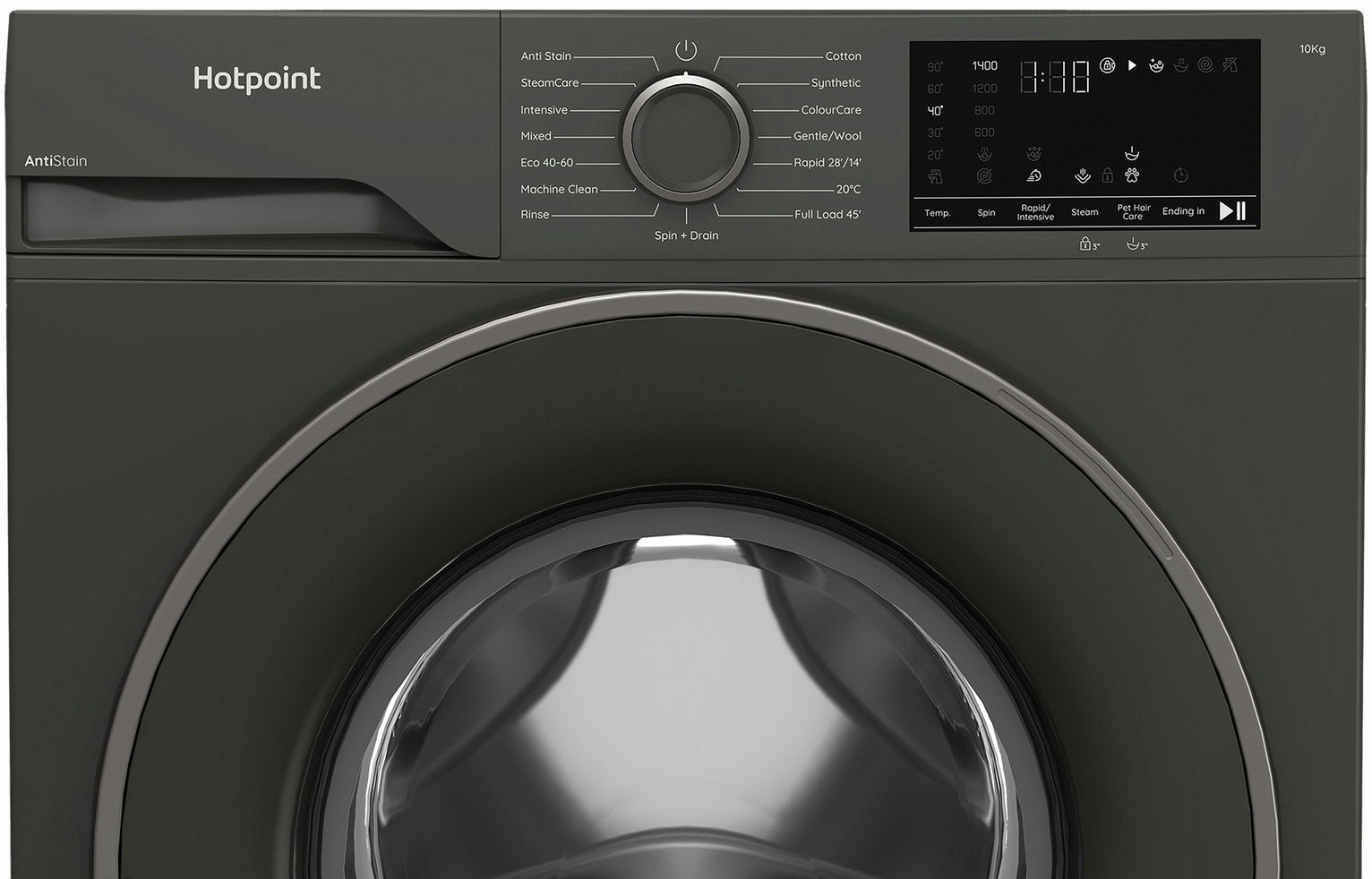 Hotpoint H101GANTISTAINUK 10kg 1400 Spin Washing Machine - Graphite