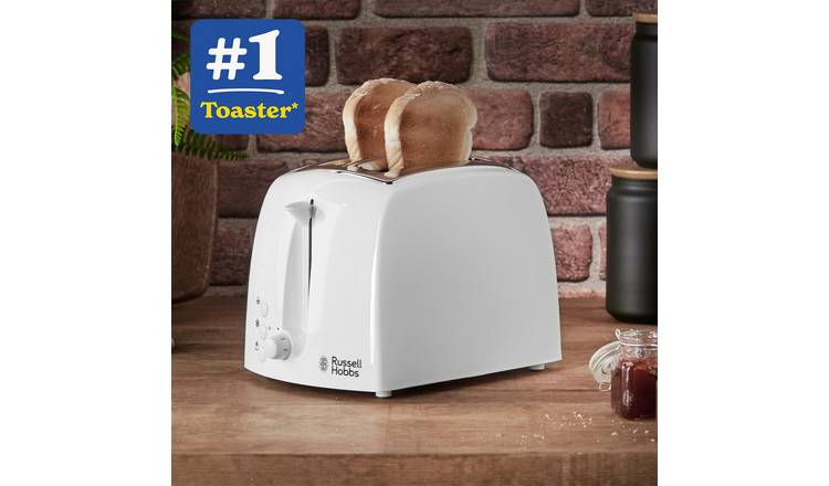 Russell Hobbs 21640 White 2 Slice Toaster – Textures Collection with Wide Slots