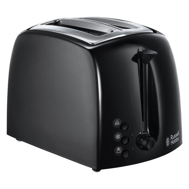 Russell Hobbs 21641 Textures 2 Slice Toaster – Black Wide Slot Toaster