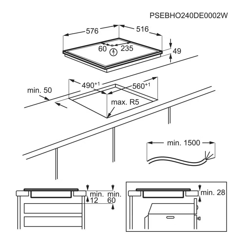 AEG TN64IA00XB 60cm 5000 Series Induction Hob