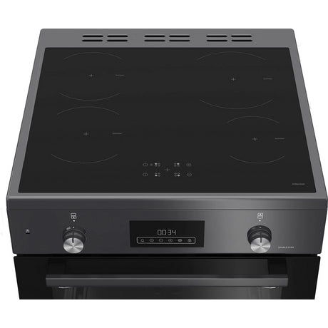 Blomberg HIRN651N 60cm Double Oven Electric Cooker with Induction Hob - Anthracite