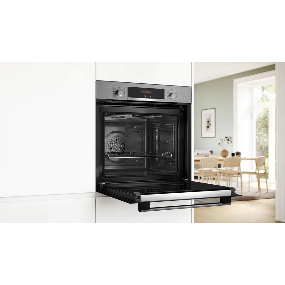 Bosch HQA574BS3B 59.4cm Built In Pyrolytic Single Oven - Stainless Steel
