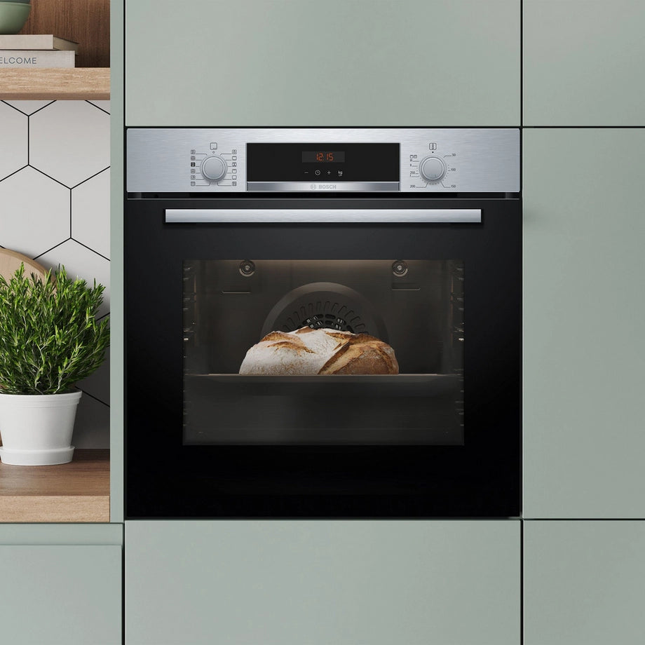 Bosch HQA574BS3B 59.4cm Built In Pyrolytic Single Oven - Stainless Steel