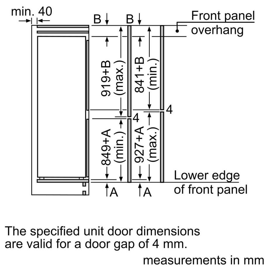 Bosch KIN85NFE0G 54.1cm 50/50 Integrated Frost Free Fridge Freezer