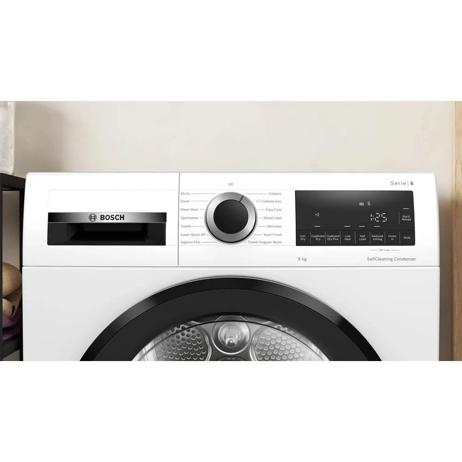 Bosch, Series 6 WQG24500GB 9kg Heat Pump Tumble Dryer - White