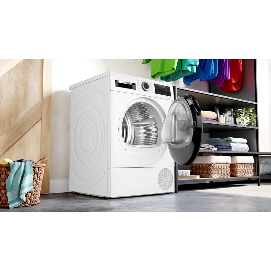 Bosch, Series 6 WQG24500GB 9kg Heat Pump Tumble Dryer - White