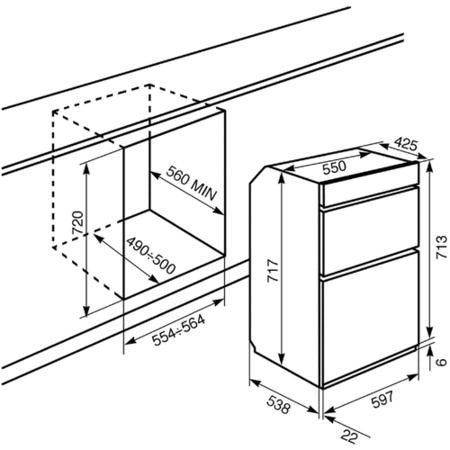 SMEG DUSF6300X Classic Built-Under Double Oven, Stainless steel