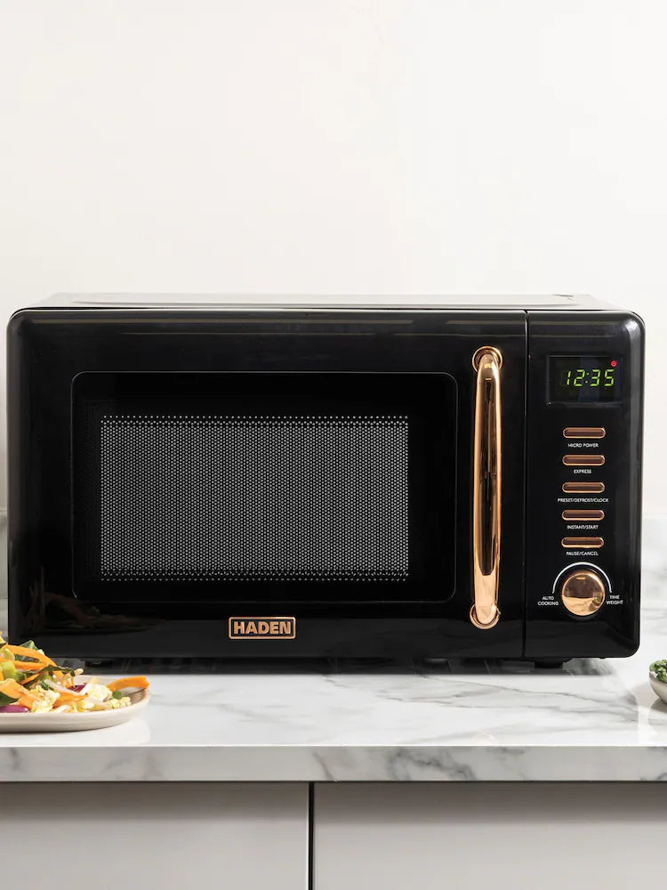 Haden Retro Microwave - Black & Copper