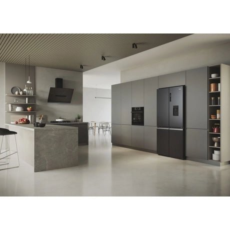 Haier HCR5919EHMB 90cm Frost Free American Fridge Freezer - Brushed Black