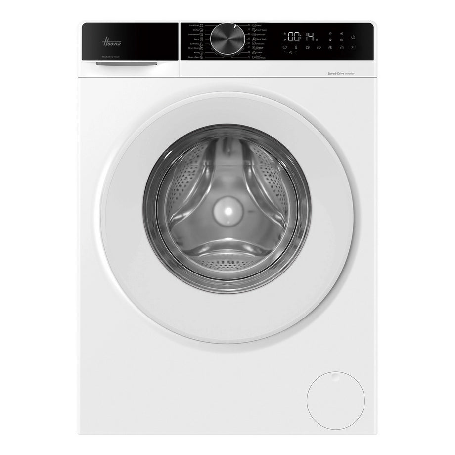 Hoover HGD 4910C-80 9kg 1400 spin washing machine in white, front view