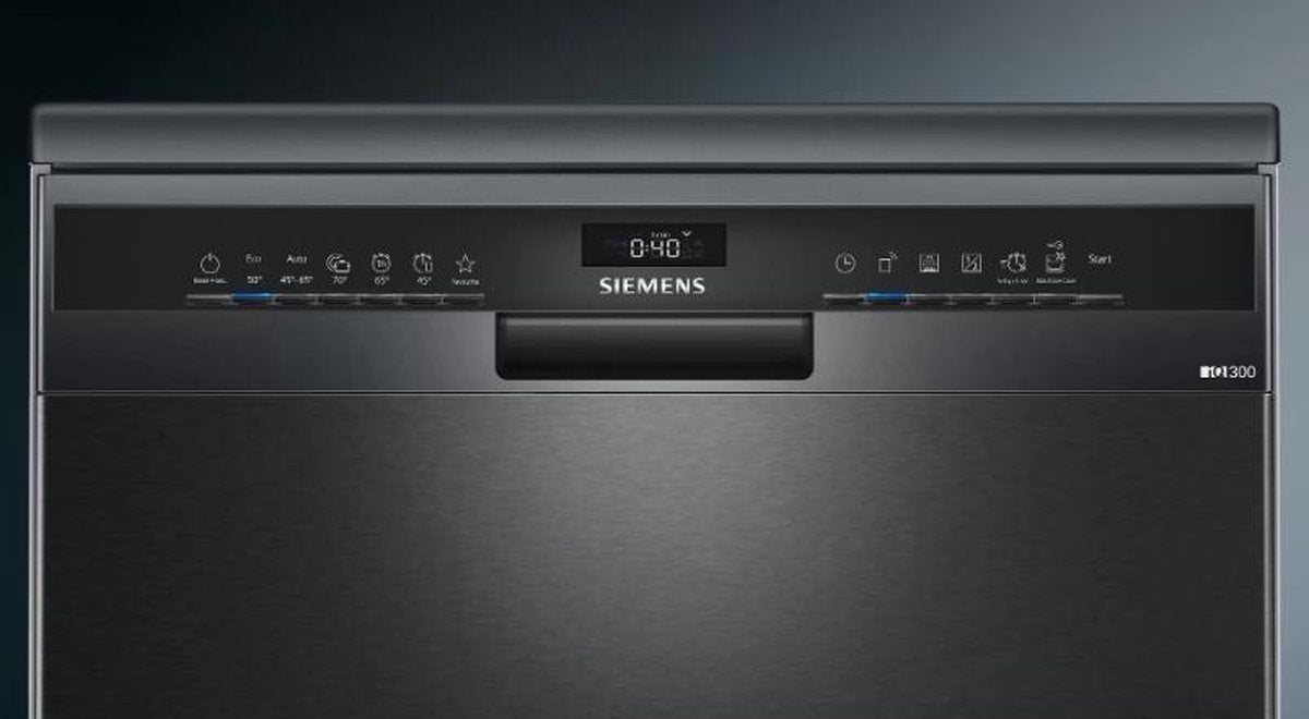 Siemens iQ300 Free-standing dishwasher 60 cm Brushed black steel anti-fingerprint SN23EC03ME