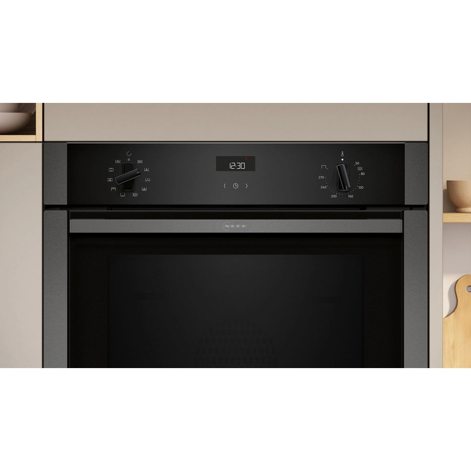 Neff B3ACE4AG3B Slide & Hide 59.4cm Built In Electric Single Oven - Graphite Grey