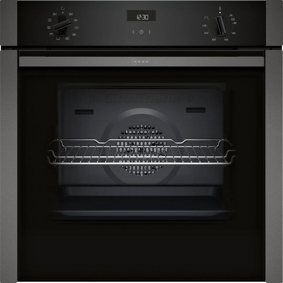 Neff B3ACE4AG3B Slide & Hide 59.4cm Built In Electric Single Oven - Graphite Grey