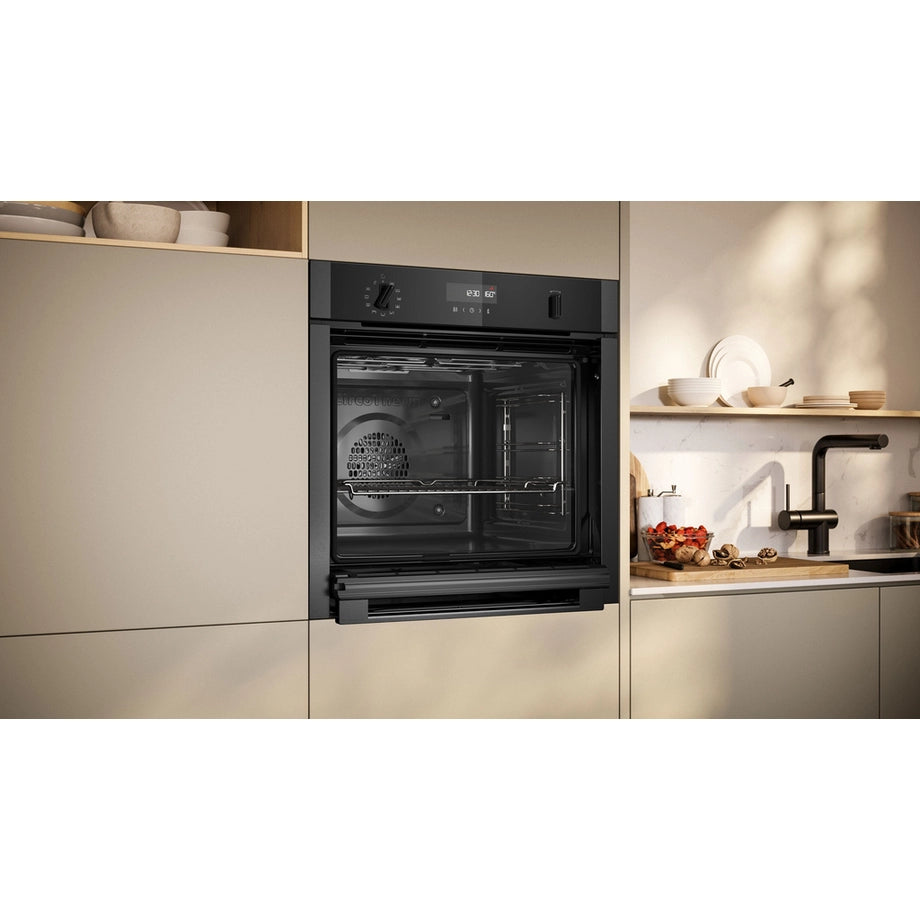 Neff B6ACH7AG7B 59.4cm Built In Electric Single Oven - HIDE & SLIDE Graphite Grey