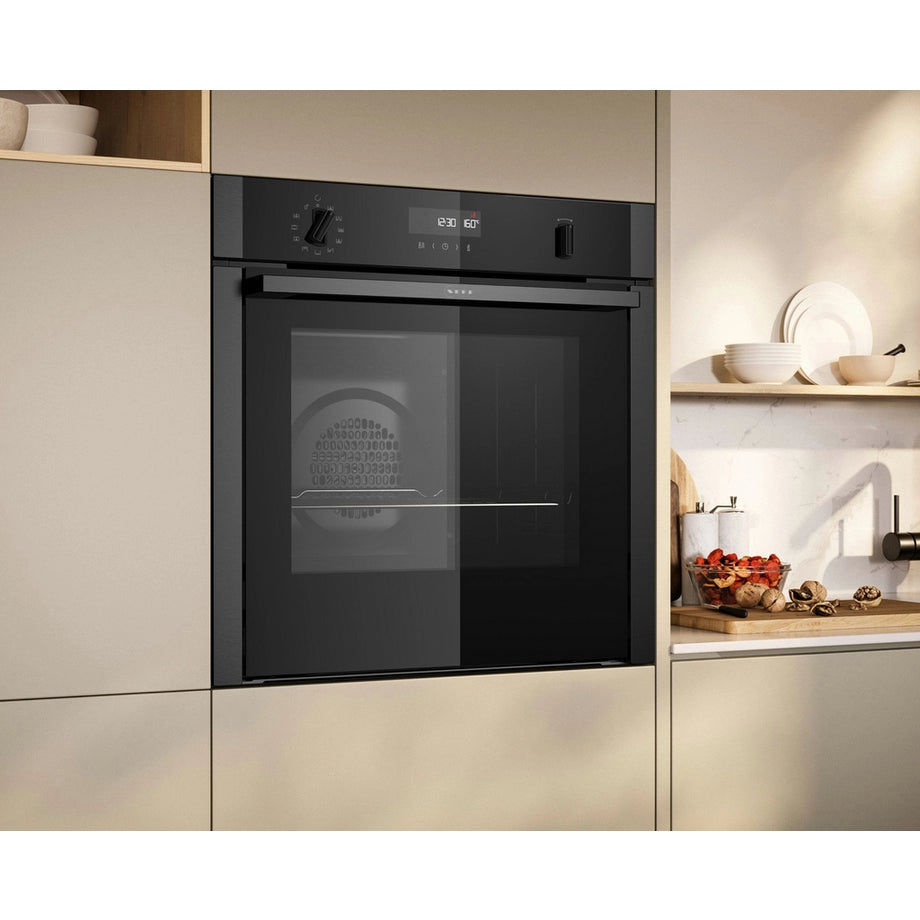 Neff B6ACH7AG7B 59.4cm Built In Electric Single Oven - HIDE & SLIDE Graphite Grey