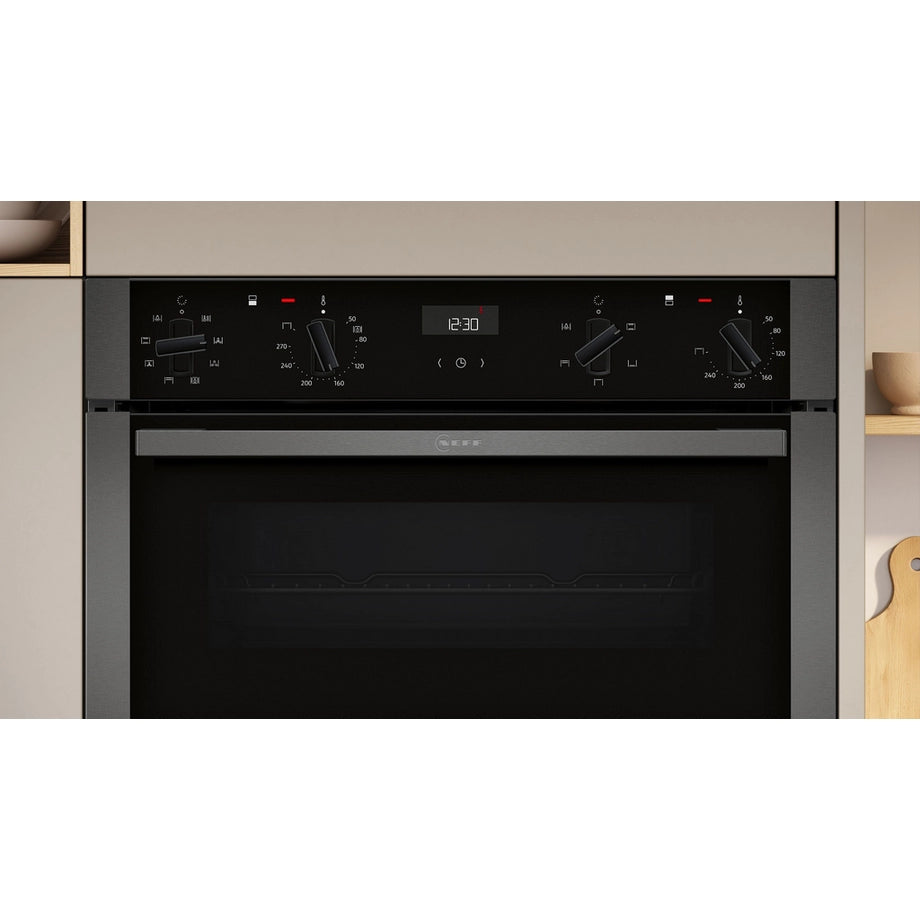 Neff U1ACE2AG3B 59.4cm Built In Electric Double Oven - Graphite Grey