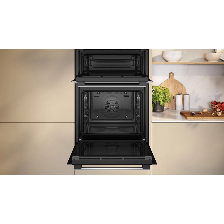 Neff U1ACE2AN3B 59.4cm Built In Electric Double Oven - Stainless Steel