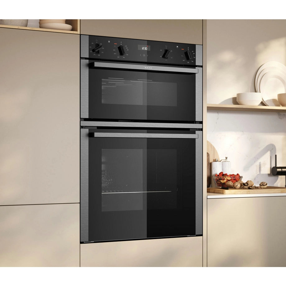 Neff U1ACE2AN3B 59.4cm Built In Electric Double Oven - Stainless Steel