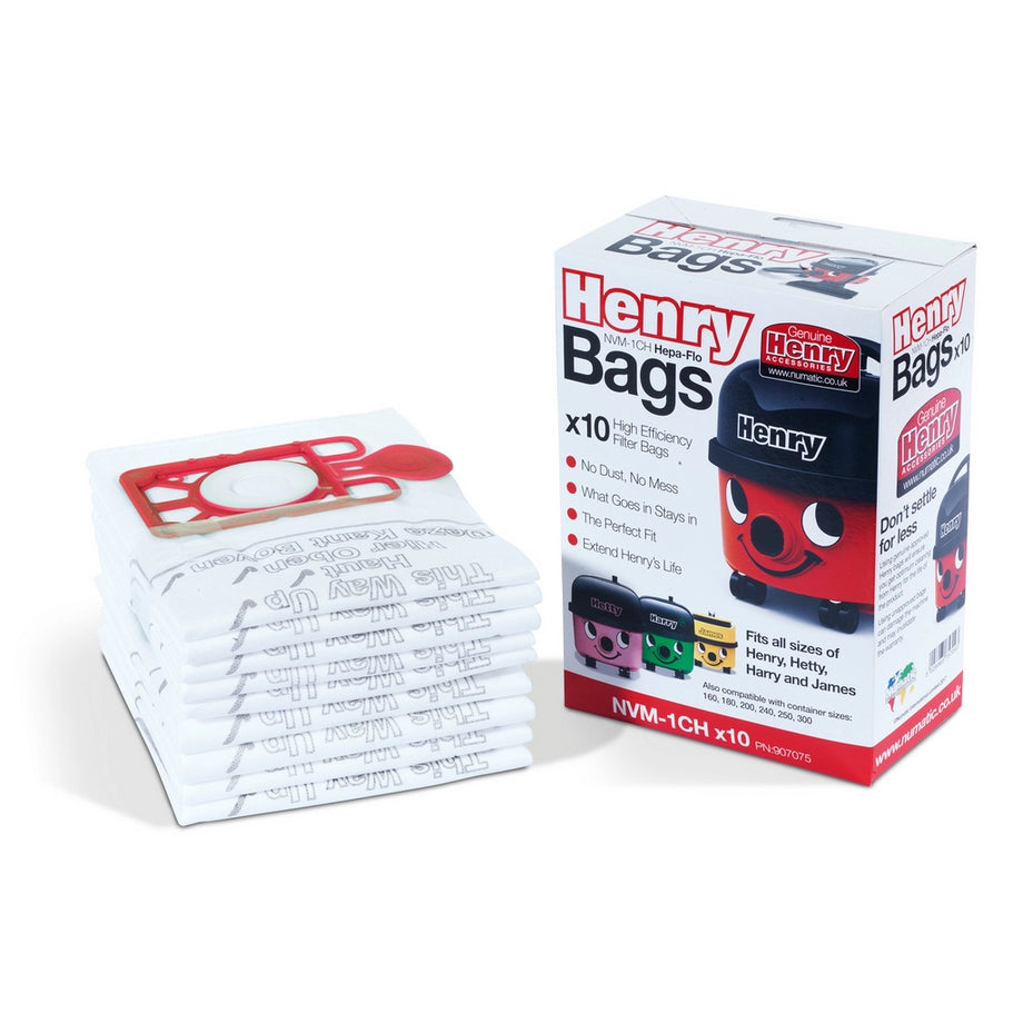 Numatic Henry Bags - hepaflow - 10 Pack - White