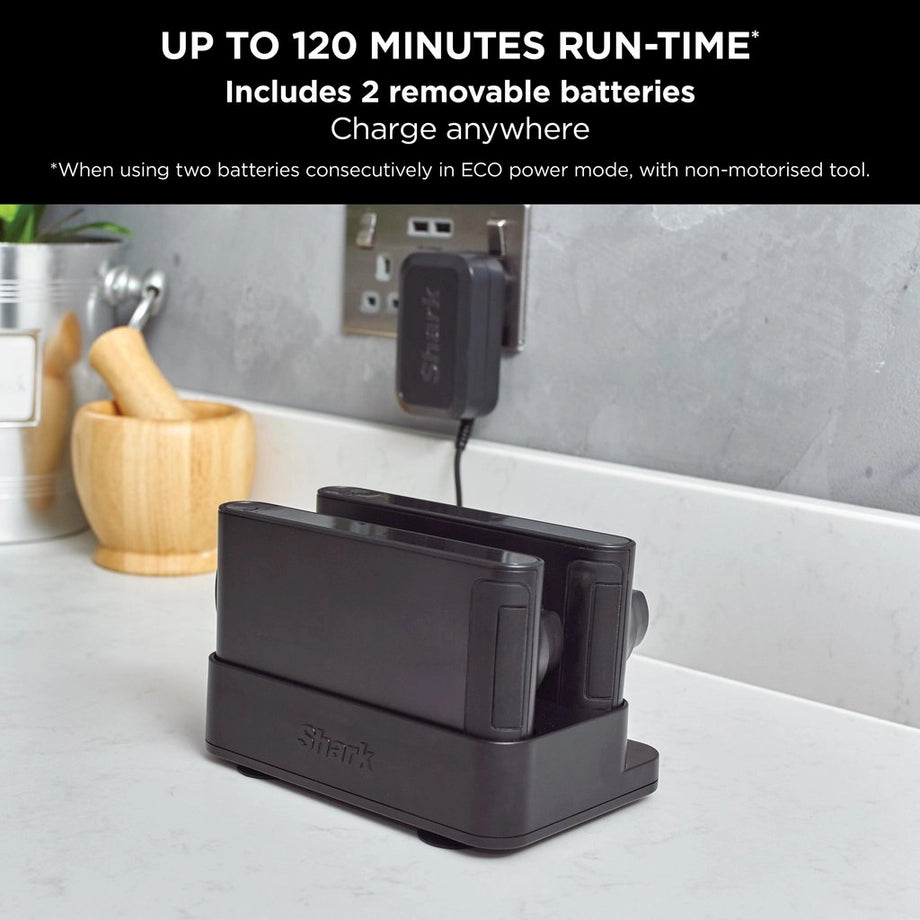 Shark IZ420UKT Stratos Cordless Stick Vacuum Cleaner - 120 Minutes Run Time - Silver