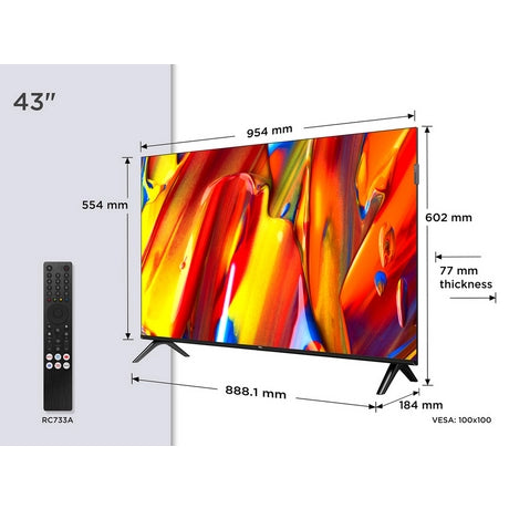TCL 43V5C-UK 43" QLED FHD HDR Android TV
