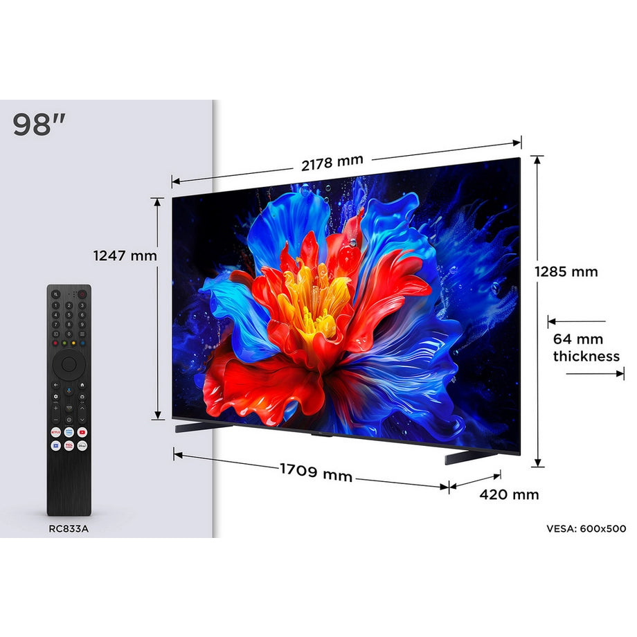 TCL 98P8K-UK 98" 4K QLED HDR Ultra HD Google TV