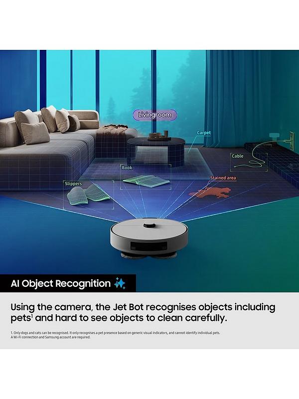 Samsung Bespoke Jet Bot Combo+ 3-in-1 Cleaning VR7MD96514G/EU Robot Vacuum Cleaner - Satin Grey