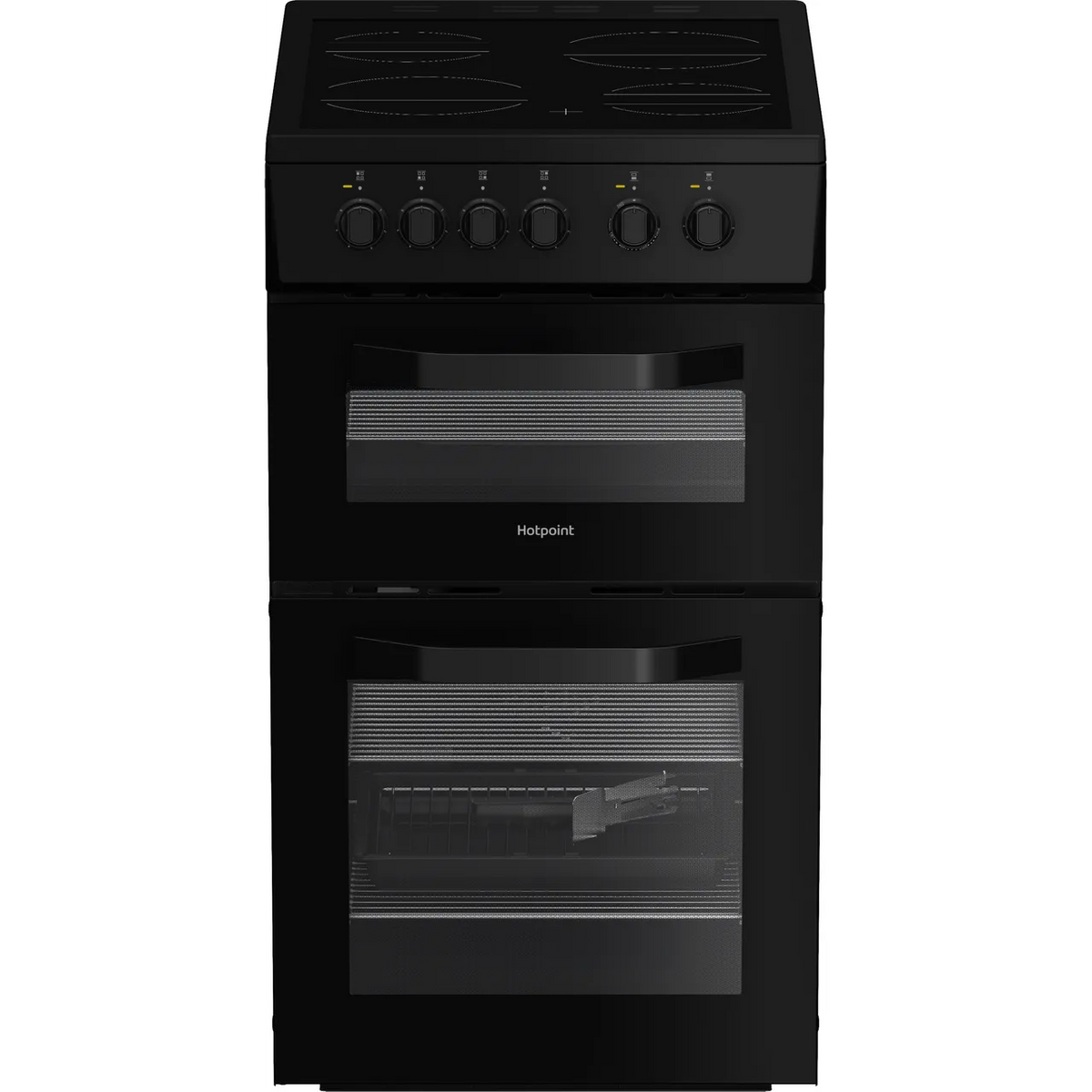 Hotpoint HTE5VCB 50cm Twin Cavity Electric Cooker - Black