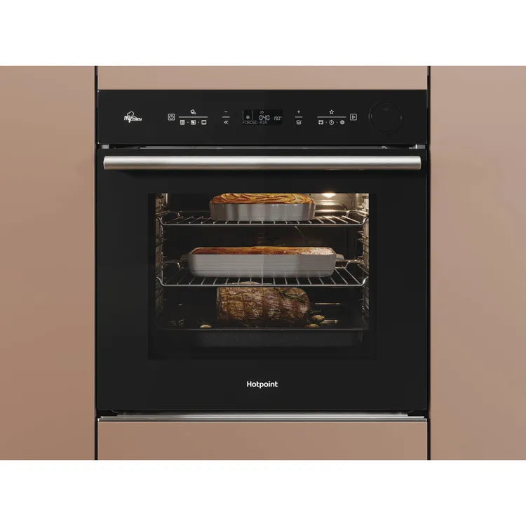 Hotpoint Class 4 Multiflow Air Fry Electric Single Oven with Steam - Black - Catalytic - A+ Rated - SI4S 854 C BL