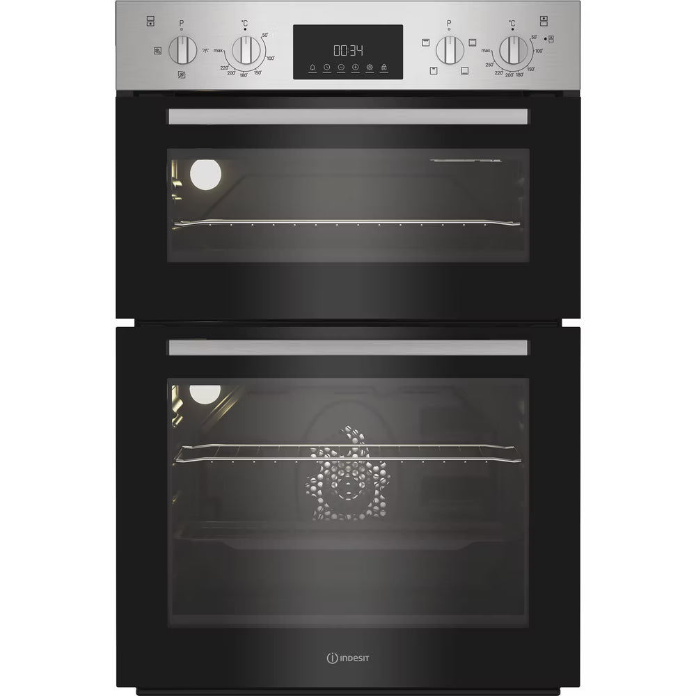 Indesit Built In double Oven 69L / 36L - Stainless Steel dii10dix
