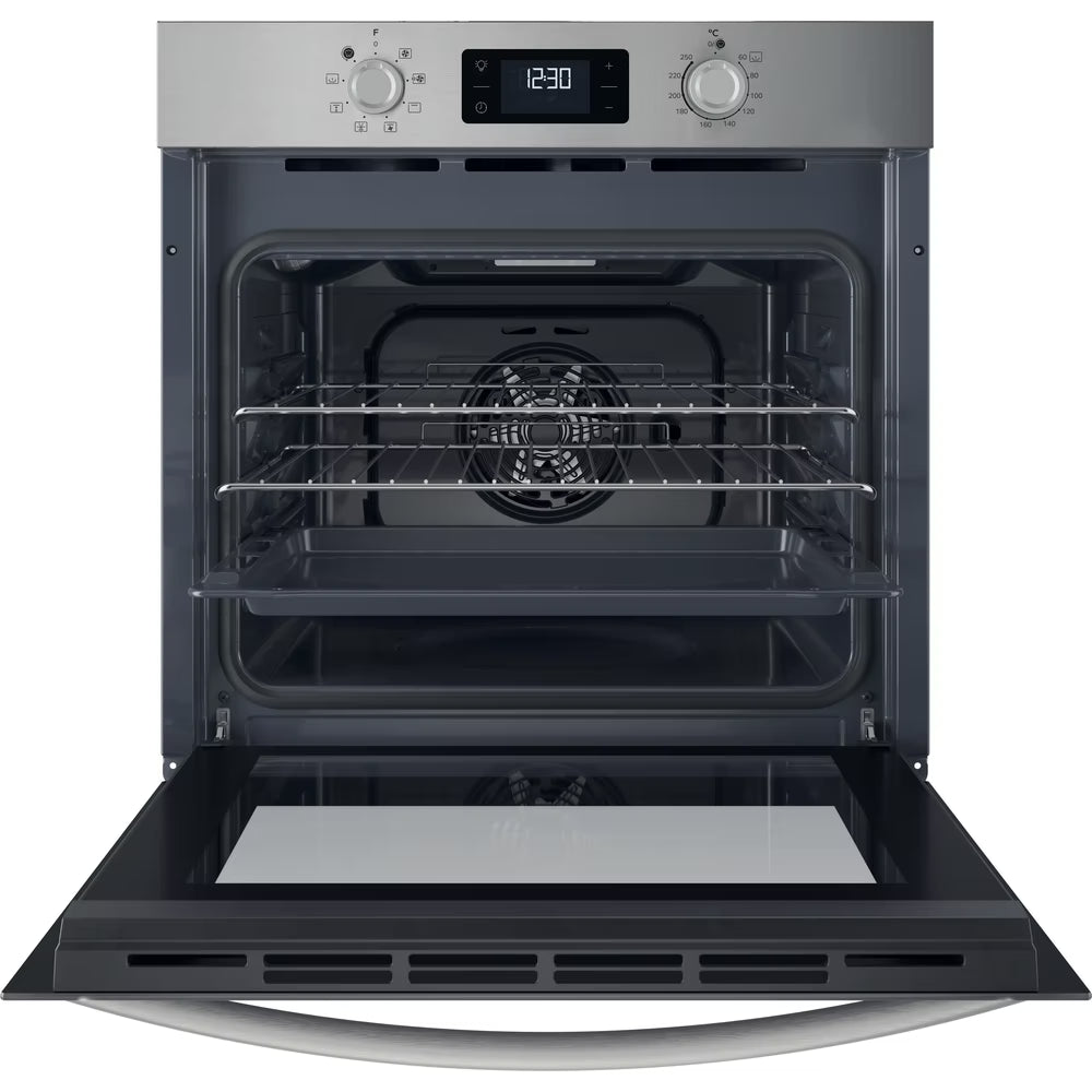 Indesit Turn&Go Single Fan Oven - IO253X - - 66L With 2 Dial, Digital Display Timer And A Energy In Stainless Steel