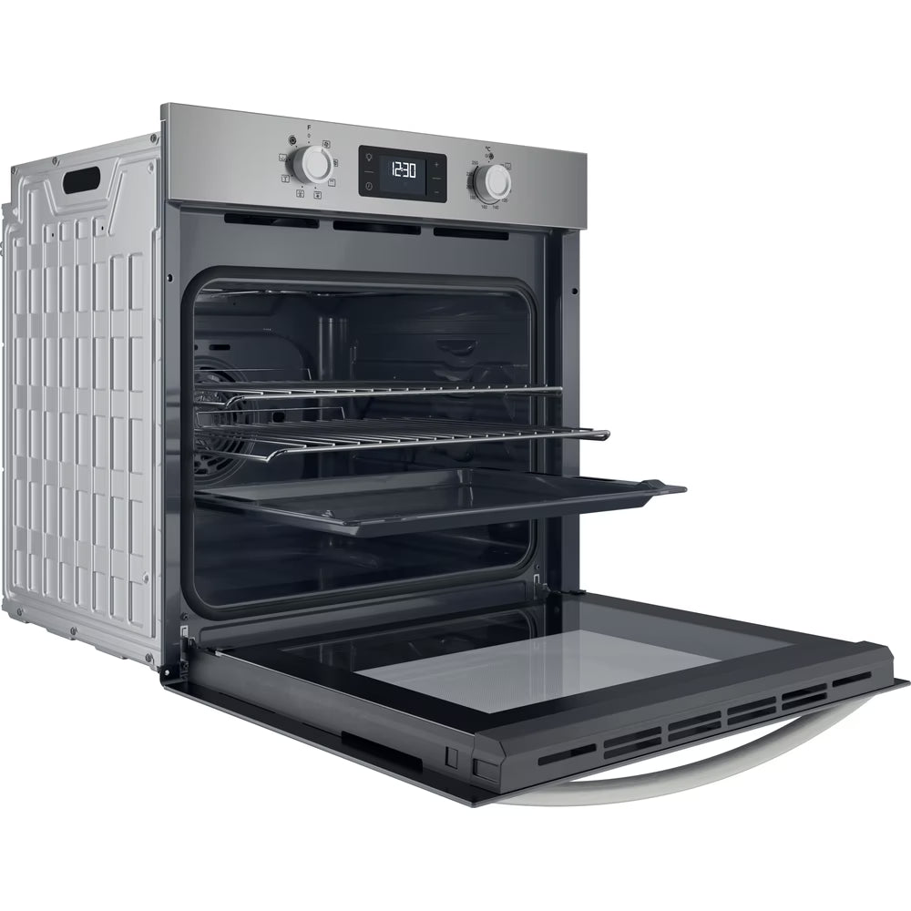 Indesit Turn&Go Single Fan Oven - IO253X - - 66L With 2 Dial, Digital Display Timer And A Energy In Stainless Steel