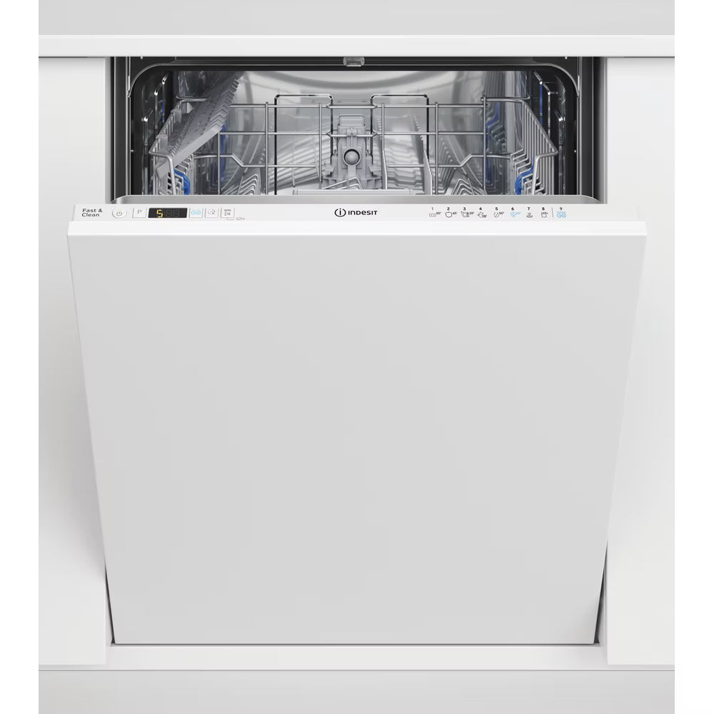 Indesit Push&Go Full Size Integrated Dishwasher - White - 14 Place Settings - E Rated - D2I HD526 UK
