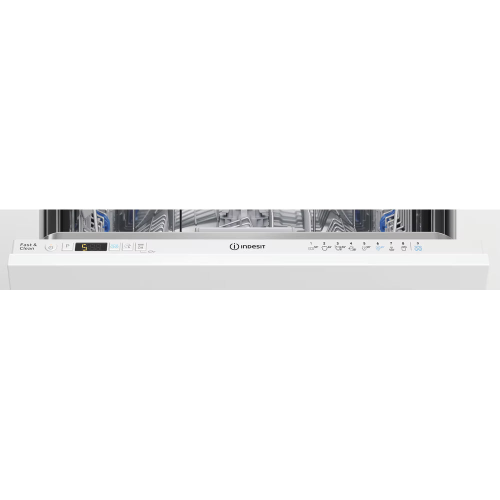 Indesit Push&Go Full Size Integrated Dishwasher - White - 14 Place Settings - E Rated - D2I HD526 UK