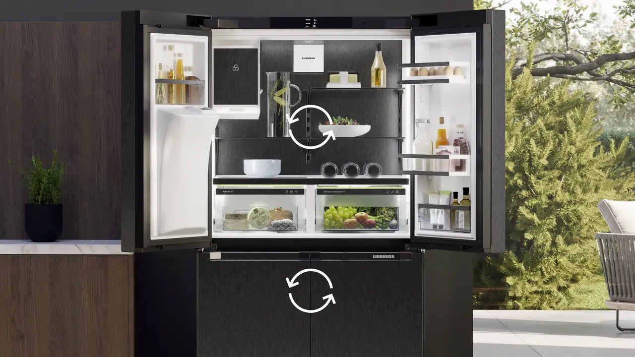 Liebherr MBbsdi9024 Frost Free American Fridge Freezer- Black steel