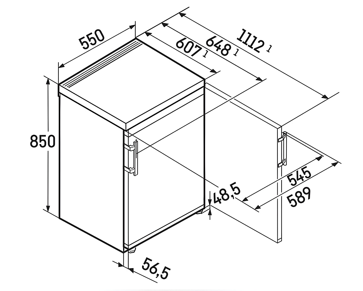 Liebherr TK14VD00 - White 125L Larder Fridge - 55cm
